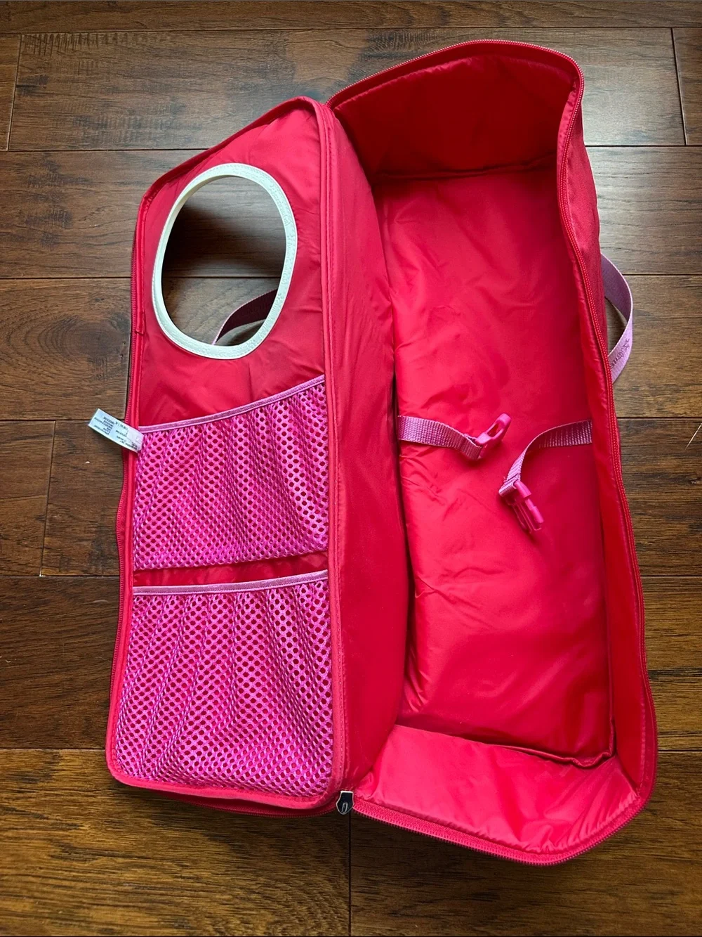 American Girl Red and Pink Doll Carrier with White Trim